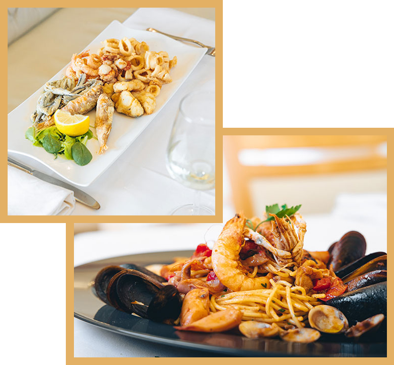 Spaghetti e Frittura di Pesce al Ristorante La Conchiglia D'Oro di Vicenza